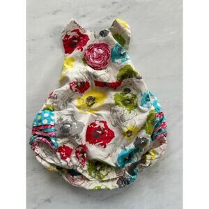 Jelly the Pug bubble tank romper girls 12 months one piece floral rosette ruffle